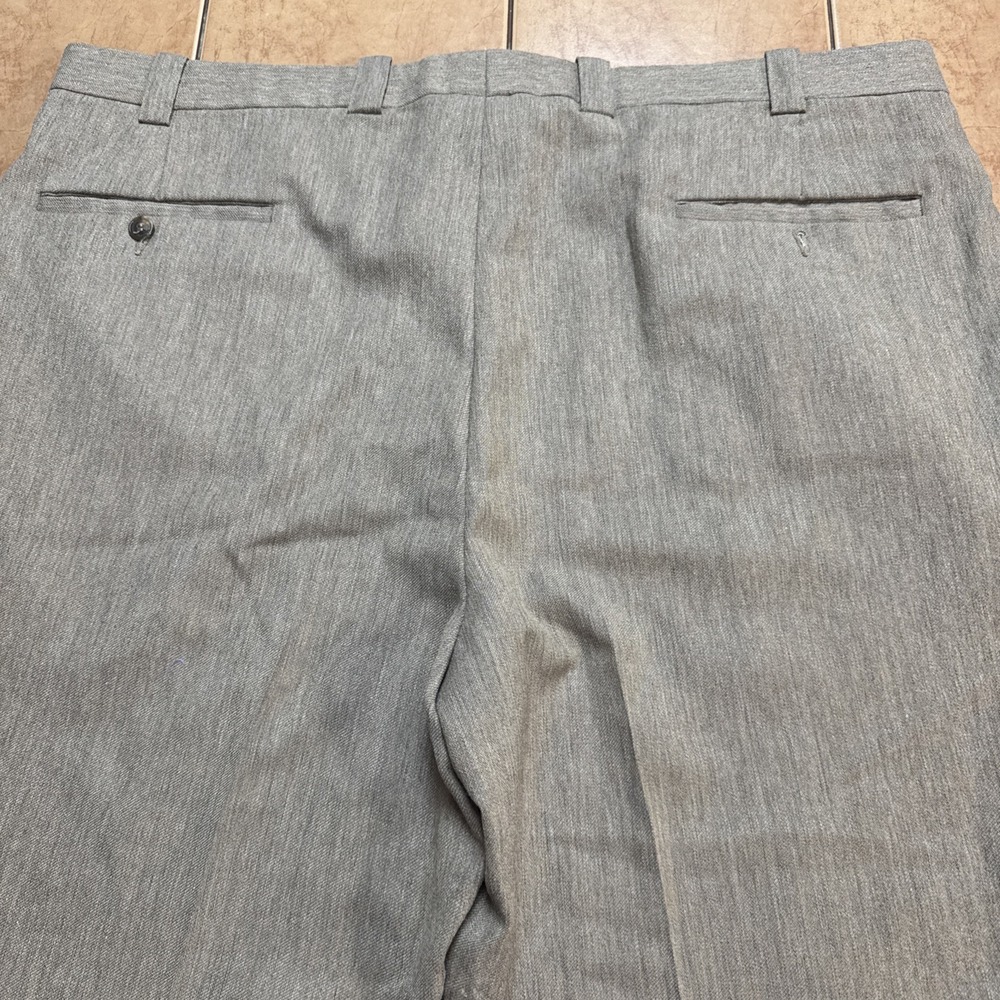 Vintage Orvis Pants Sz 42 x 31 Brown Wool Flannel Tweed Dress Trousers USA Made - Picture 4 of 9